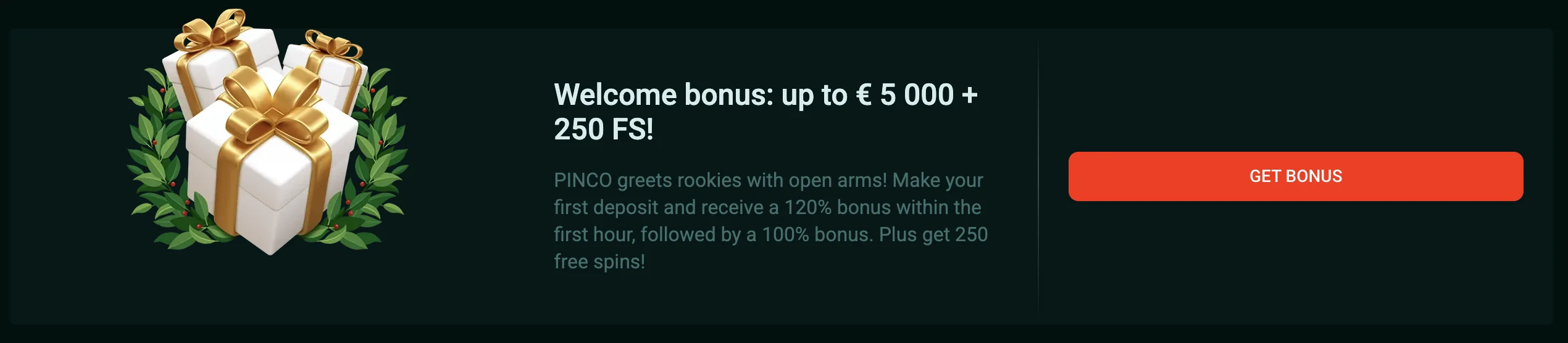 pinco casino welcome bonus